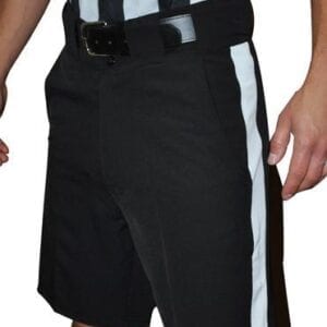 Smitty Black Football Shorts, White Stripe