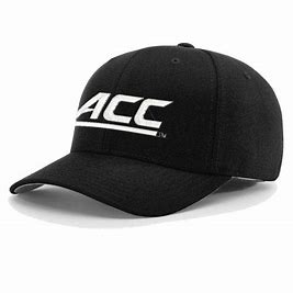 A black hat with the acc logo on it.