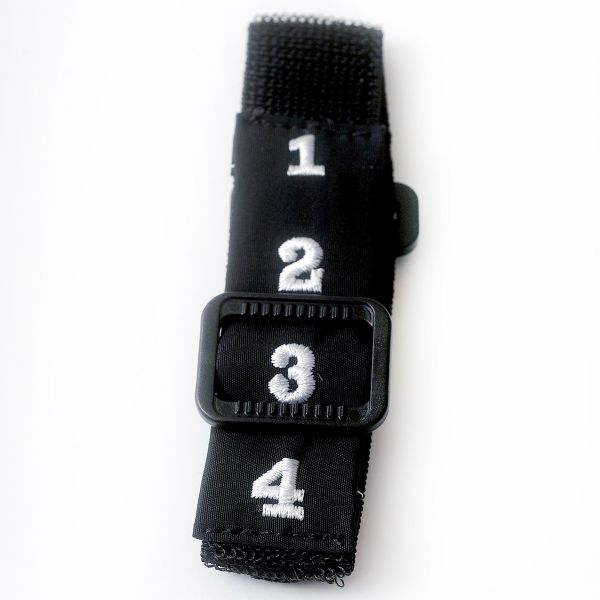 A black and white number strap with numbers on it.