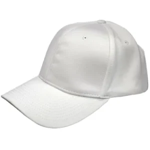 A white baseball cap is shown with no hat.