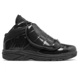 A pair of black sneakers with a zipper.