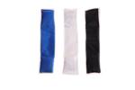A set of three different colored arm sleeves.