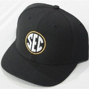 A black hat with the sec logo on it.