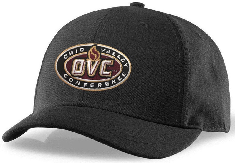 A black hat with the ohio valley conference logo on it.
