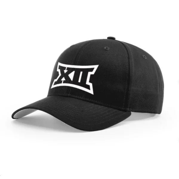 A black baseball cap with the number thirteen on it.