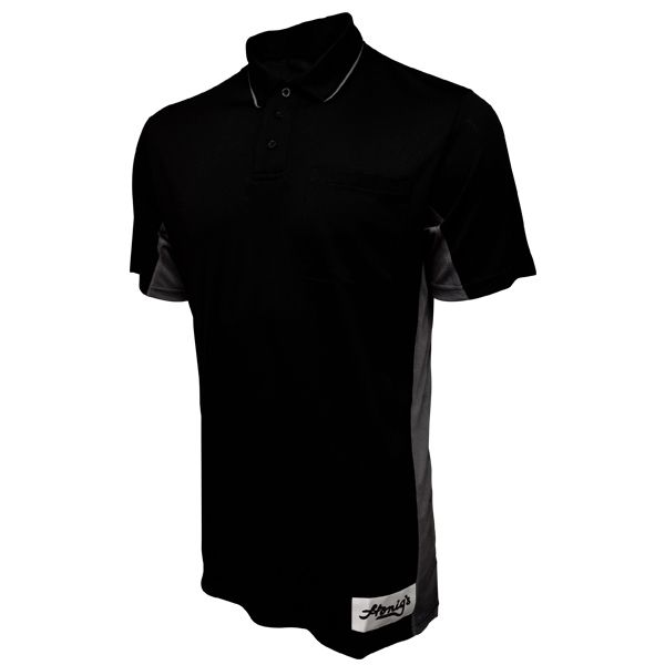 A black shirt with a white stripe on the side.