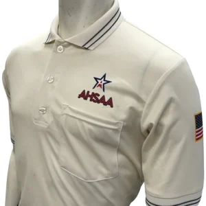 A white shirt with an american flag on the chest.