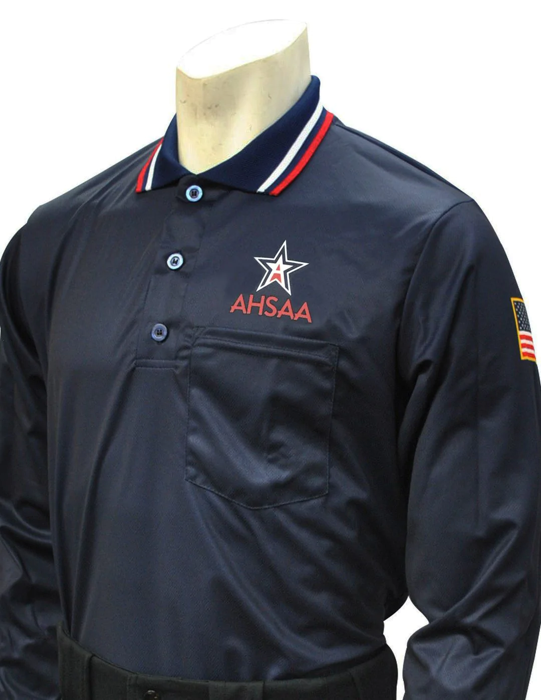 USA301 AL Ump Long Sleeve Shirt New Logo Above Pocket Navy