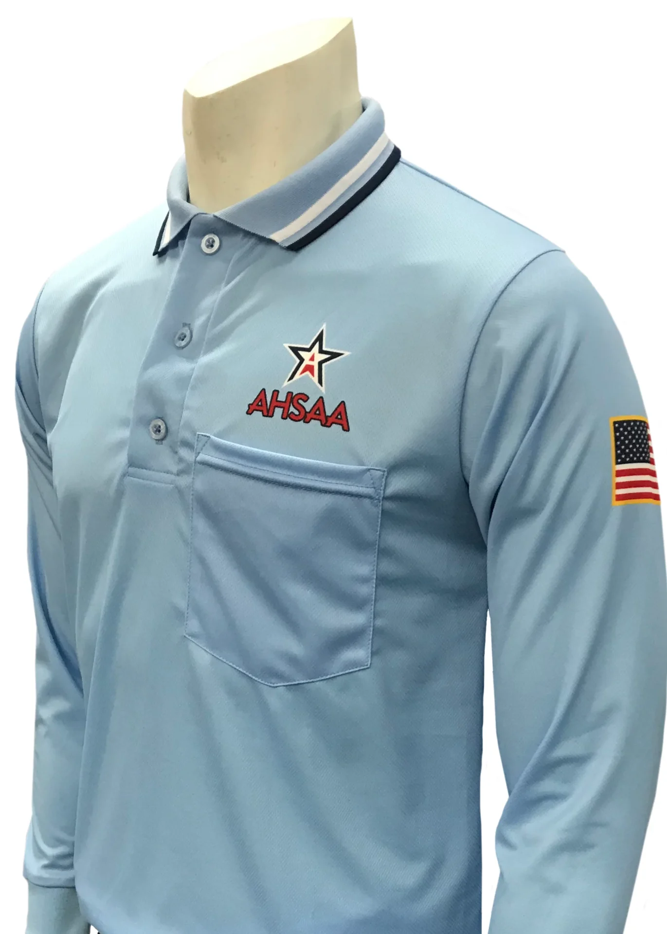 USA301 AL Ump Long Sleeve Shirt, New Logo Above Pocket Powder