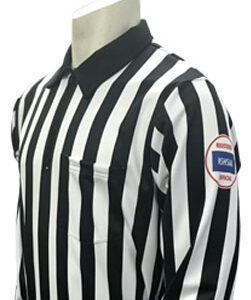A referee shirt with the name " texas " on it.