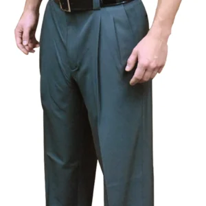 A man wearing green pants and black shoes.