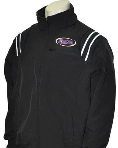 A referee jacket with the name of " sports " on it.