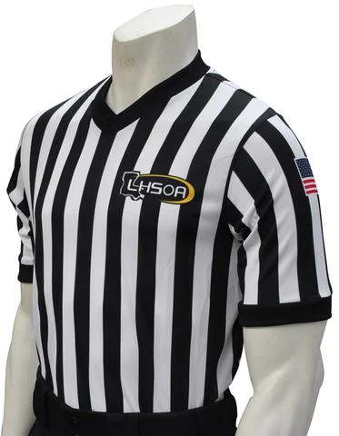 A referee shirt with the name " lhsor " embroidered on it.