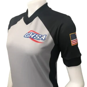 A close up of the front of a female referee shirt