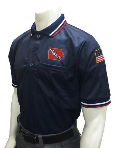 A referee shirt with the flag of illinois on it.