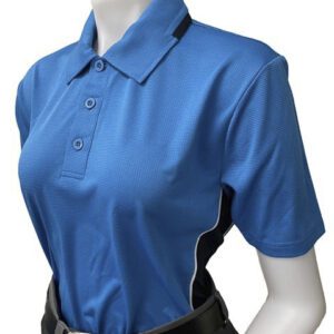 Women's "BODY FLEX" Smitty "NCAA SOFTBALL" Style Short Sleeve Umpire Shirts - Bright Blue/Midnight Navy