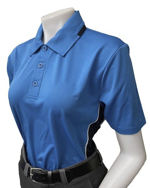 Women's "BODY FLEX" Smitty "NCAA SOFTBALL" Style Short Sleeve Umpire Shirts - Bright Blue/Midnight Navy