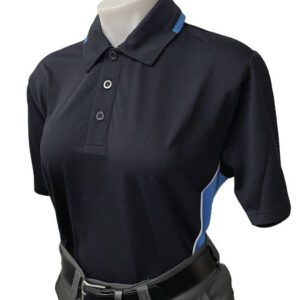 Women's "BODY FLEX" Smitty "NCAA SOFTBALL" Style Short Sleeve Umpire Shirts - Midnight Navy/Bright Blue