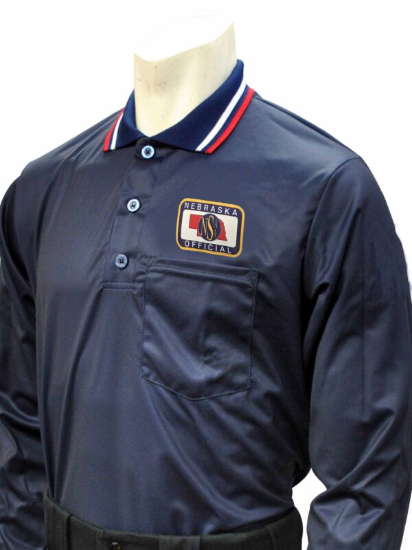 A referee jacket with a patch on the chest.
