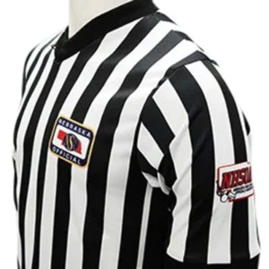 A referee shirt with the name of the game on it.