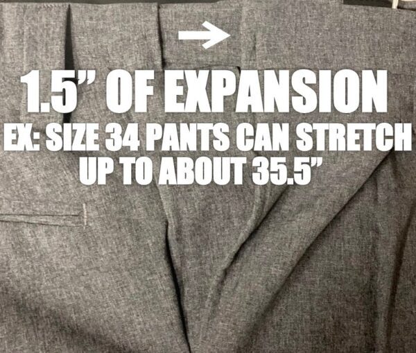 A picture of the size of a pair of pants.