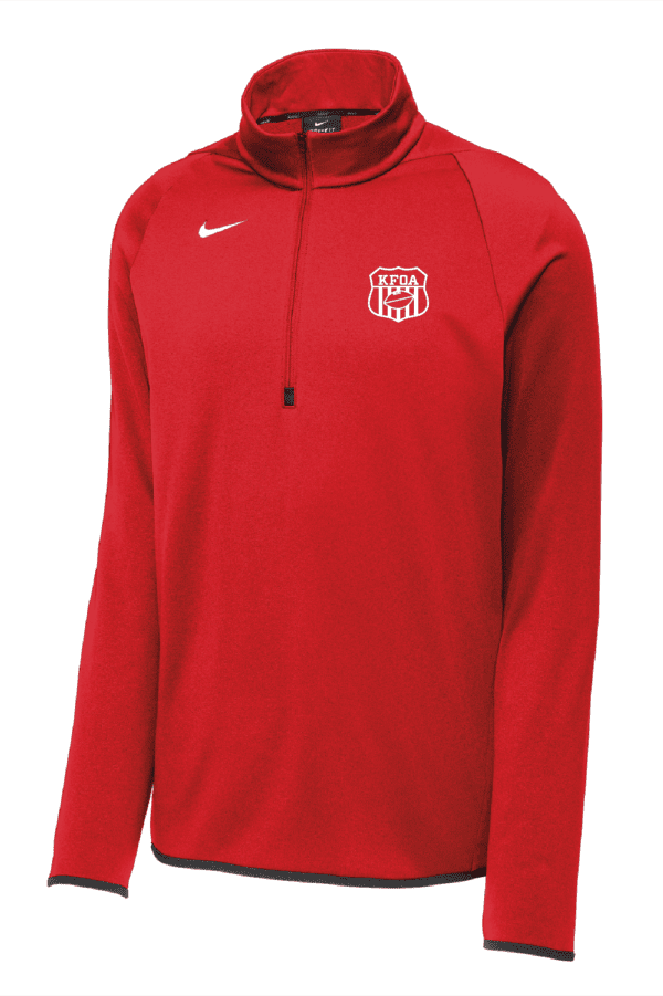 A red nike long sleeve shirt with the university of houston logo.