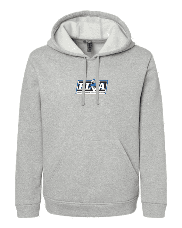 A gray hoodie with an image of a person in the middle.