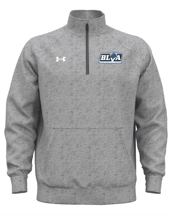 A gray sweatshirt with the words " hpa " on it.