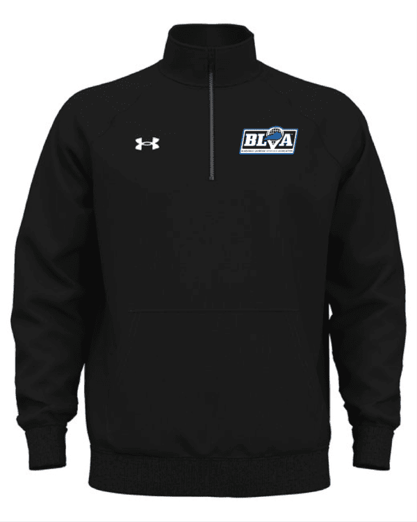 A black under armour jacket with the ua logo on it.