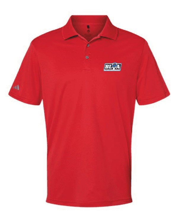 A red polo shirt with the seattle seahawks logo on it.