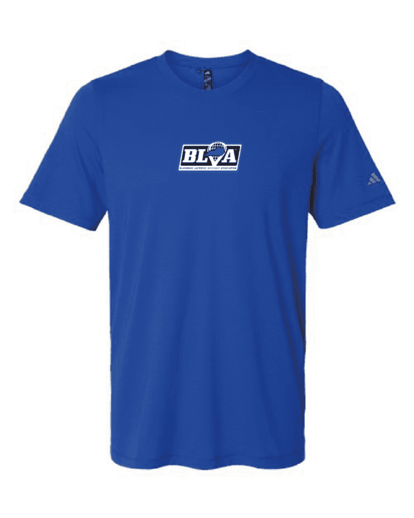 A blue shirt with the words blca on it.