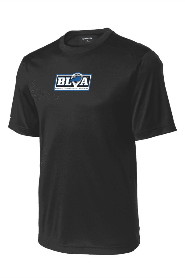 A black t-shirt with the blaq logo on it.