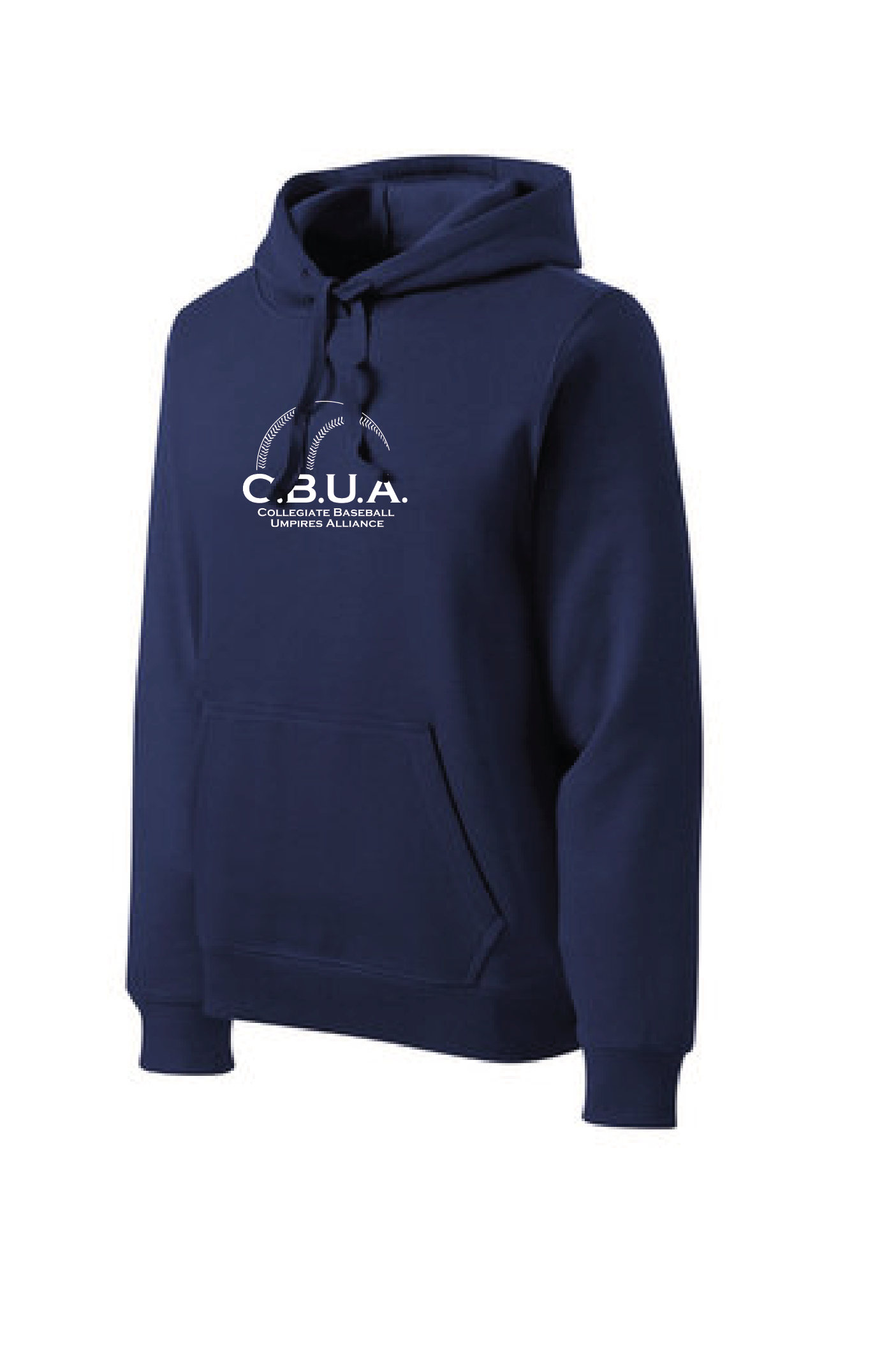 A navy blue hooded sweatshirt with the word causa on it.