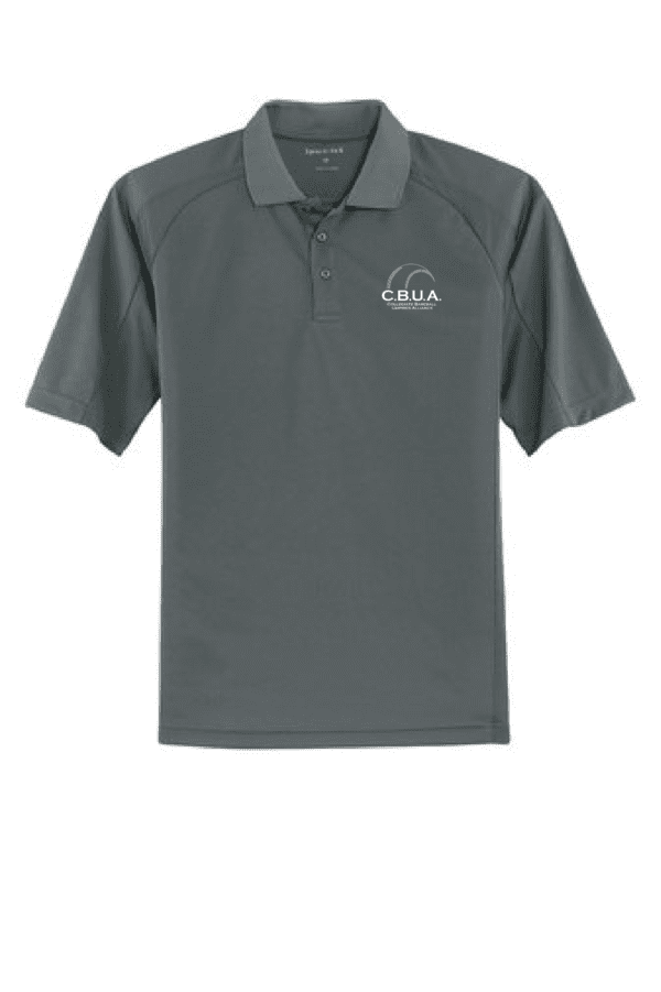 A gray polo shirt with the words " crila " on it.