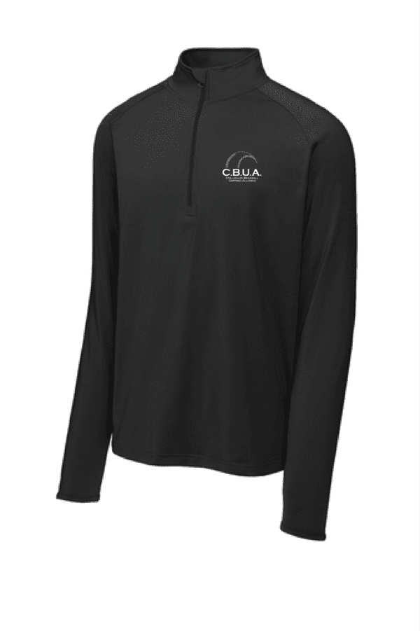 A black long sleeve shirt with a logo on it.