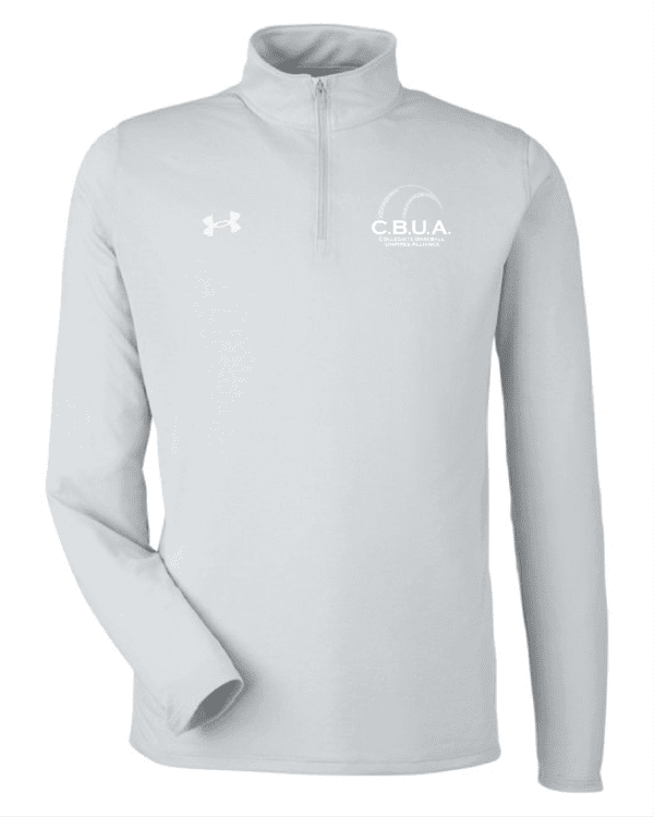 A white under armour long sleeve shirt with the number 6 6 on it.