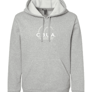 A gray hoodie with the words " cella " on it.