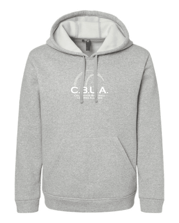 A gray hoodie with the words " cella " on it.