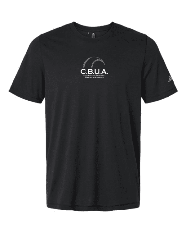 A black t-shirt with the words cbua on it.