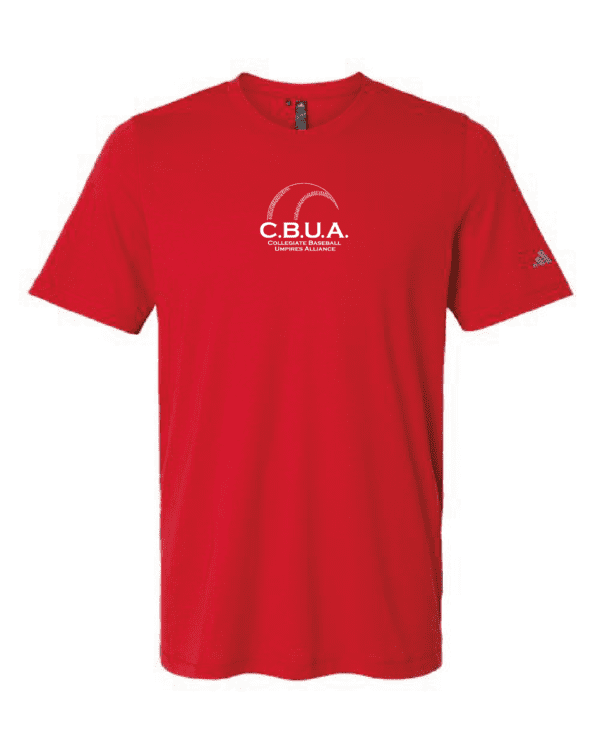 A red shirt with the words cbua on it.