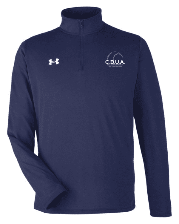 A navy blue under armour jacket with the logo of cella.