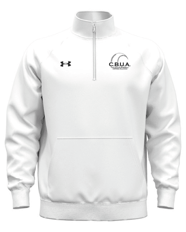 A white under armour sweatshirt with the words cbua on it.