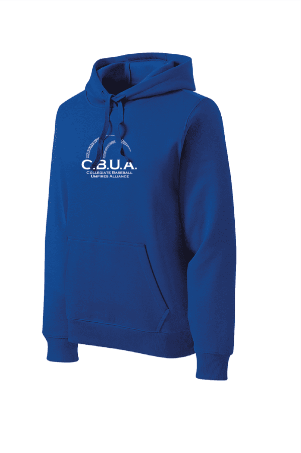 A blue hooded sweatshirt with the word caia on it.