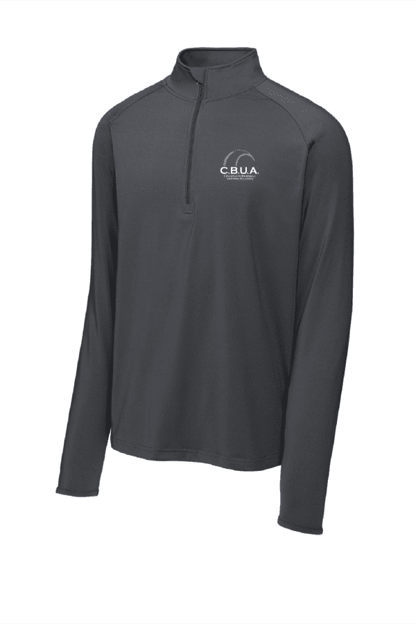 A black long sleeve shirt with a white logo.