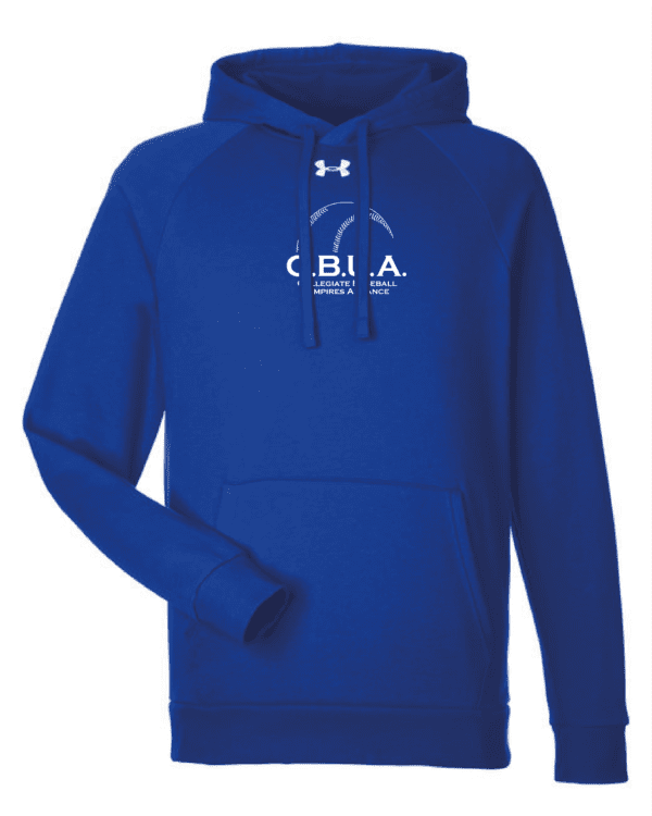 A blue hoodie with the words cbia on it.