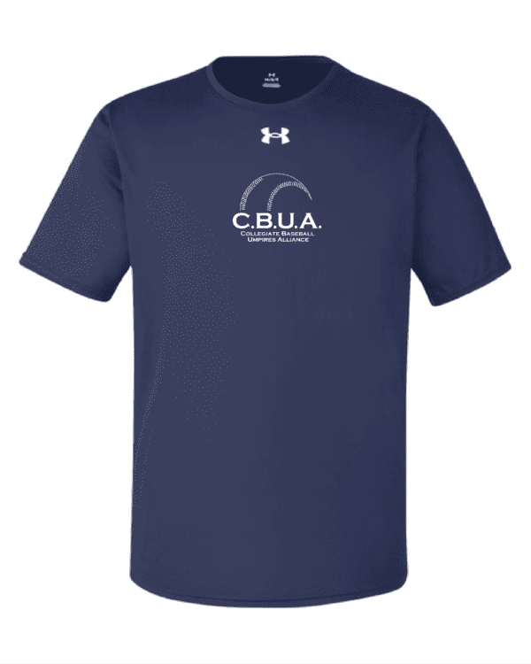 A navy blue under armour shirt with the words cbua on it.