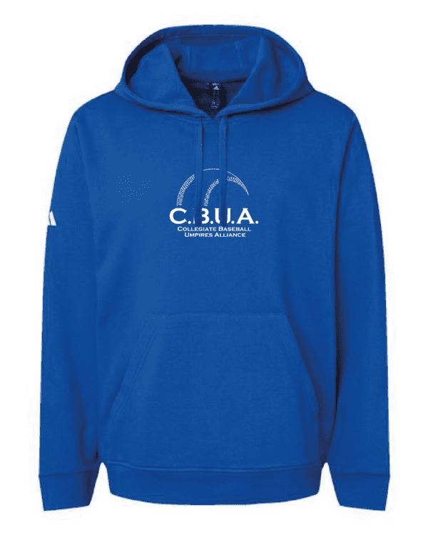 A blue hooded sweatshirt with the words " cilla " on it.