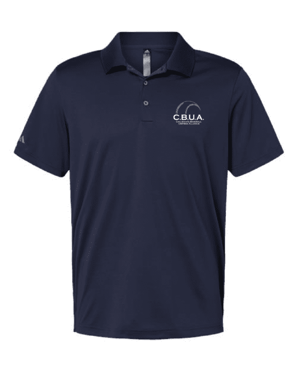 A navy blue polo shirt with the words cruia on it.