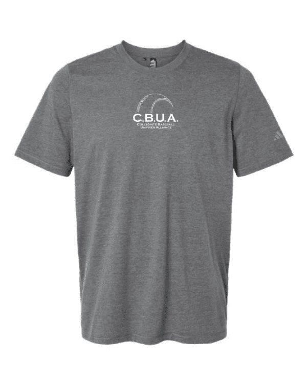 A gray t-shirt with the words cbua on it.