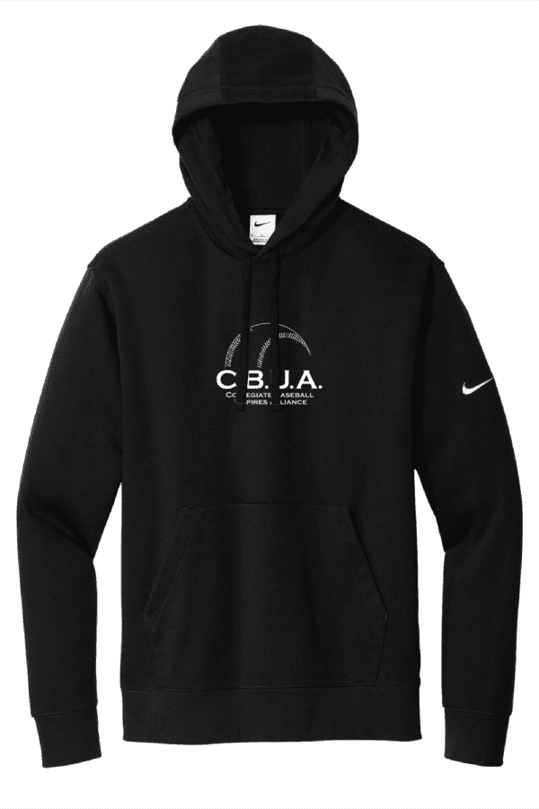 A black nike sweatshirt with the words cbja on it.